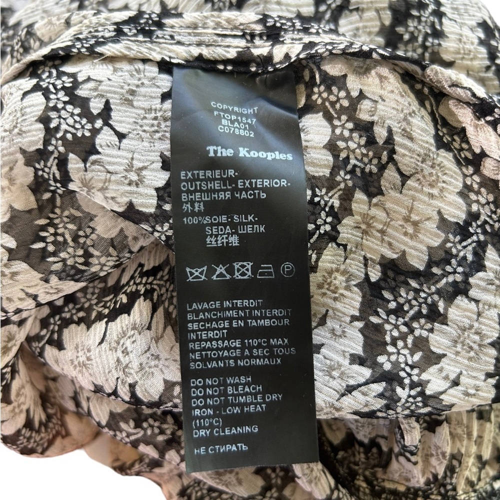 The Kooples Silk Sheer Dark Floral Top - Picture 7 of 7
